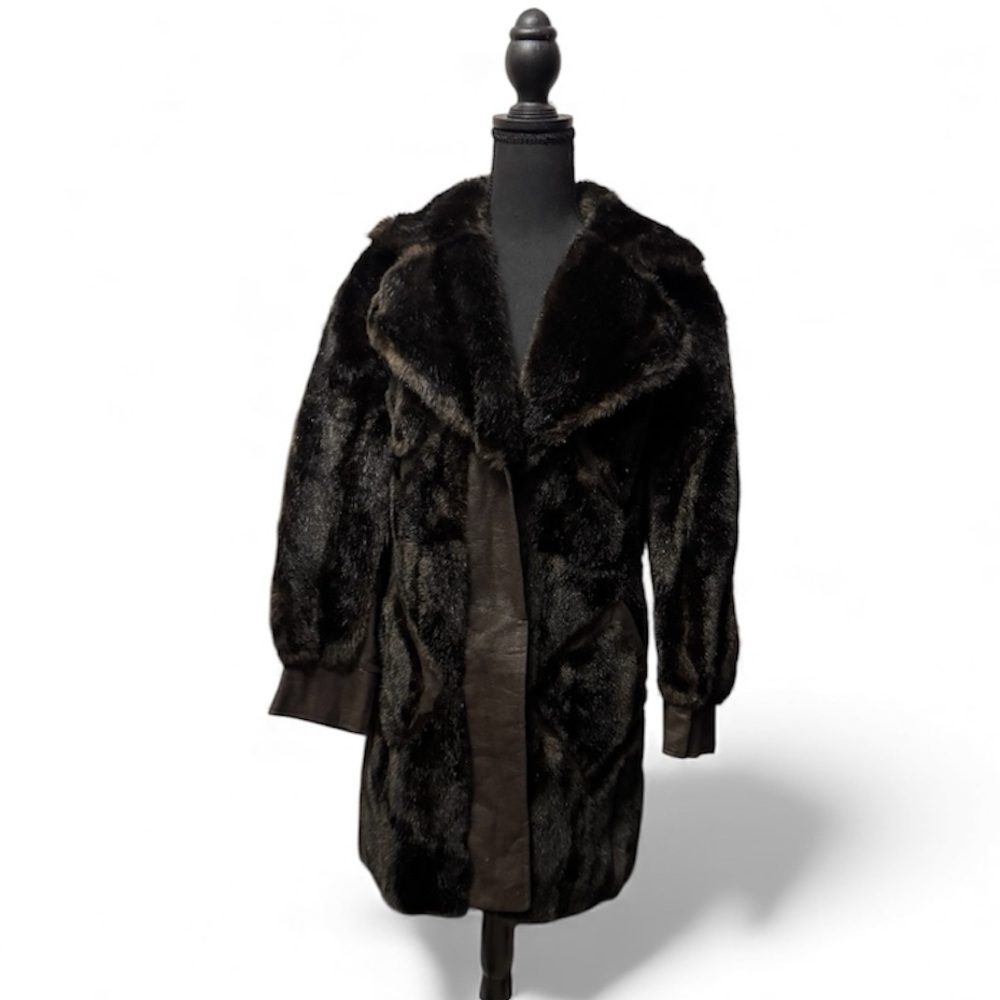 1970s Tissavel of France Brown Faux Fur Coat, Sears Fashion (open to offers)